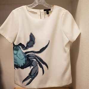 JCrew crab motif dress shirt